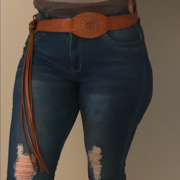 Express leather fringe belt - Picture 3 of 8